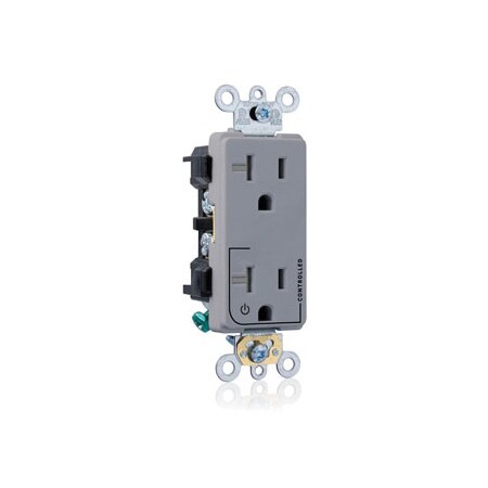 Leviton ELECTRICAL RECEPTACLES 1 CONTROLLED DEC REC 20A - GRAY 16352-1PG